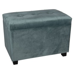 Clayre & Eef Pouf 60x36x43 cm Verde Legno Tessuto Rettangolo