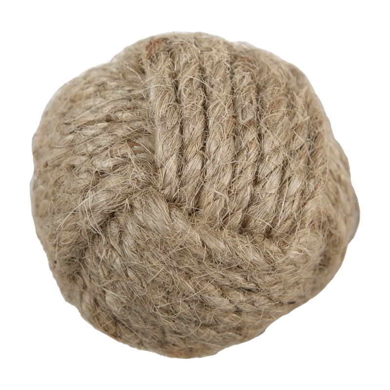 Clayre & Eef Deurknop  Ø 4 cm Bruin Jute Rond