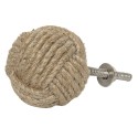 Clayre & Eef Deurknop  Ø 4 cm Bruin Jute Rond