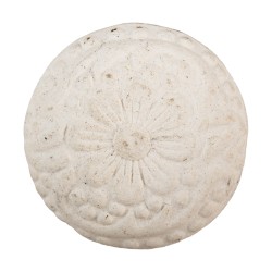 Clayre & Eef Poignée de porte Ø 4 cm Beige Céramique Rond Fleur