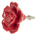 Clayre & Eef Türknauf Ø 4 cm Rot Keramik Rose