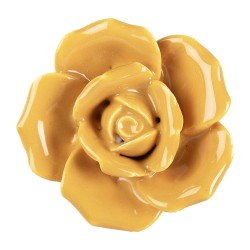 Clayre & Eef Poignée de porte Ø 4 cm Jaune Céramique Fleur