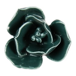 Clayre & Eef Poignée de porte Ø 4 cm Vert Céramique Fleur