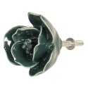 Clayre & Eef Door Knob Ø 4 cm Green Ceramic Flower