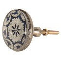 Clayre & Eef Door Knob Ø 5 cm Blue Iron Round