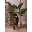 Clayre & Eef Porte-plantes Ø 19x40 cm Marron Fer Bois Rond