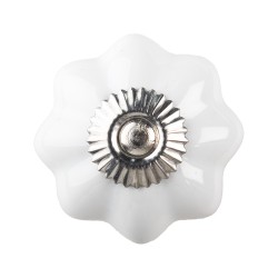 Clayre & Eef Door Knob Ø 4 cm White Ceramic