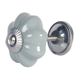 Clayre & Eef Door Knob Ø 4 cm Grey Ceramic