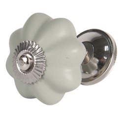 Clayre & Eef Door Knob Ø 4 cm Grey Ceramic