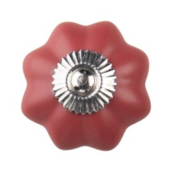 Clayre & Eef Poignée de porte Ø 4 cm Rouge Céramique