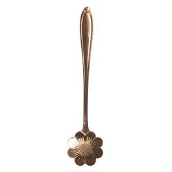 Clayre & Eef Teelöffel 12 cm Kupferfarbig Metall Blume