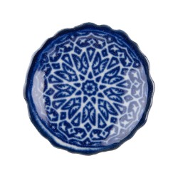 Clayre & Eef Deurknop  Ø 4x4 cm Blauw Keramiek Rond Bloem