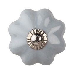 Clayre & Eef Poignée de porte Ø 4 cm Gris Céramique