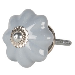 Clayre & Eef Door Knob Ø 4 cm Grey Ceramic