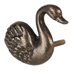 Clayre & Eef Door Knob 6x6 cm Brown Iron Swan