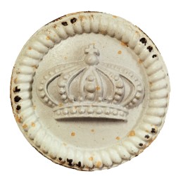 Clayre & Eef Poignée de porte Ø 4 cm Blanc Fer Rond Couronne