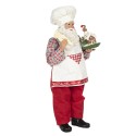 Clayre & Eef Figurine Père Noël 28 cm Rouge Blanc Textile