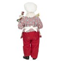 Clayre & Eef Beeld Kerstman 28 cm Rood Wit Textiel