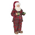 Clayre & Eef Figur Weihnachtsmann 28 cm Rot Grün Textil