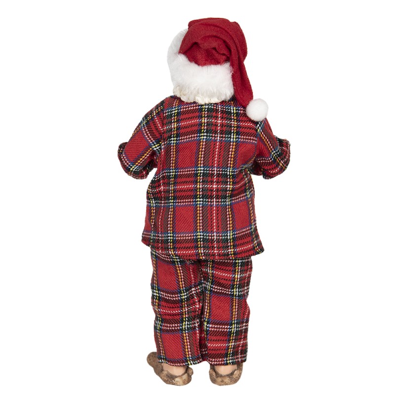 Clayre & Eef Figur Weihnachtsmann 28 cm Rot Grün Textil