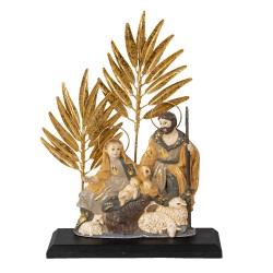 Clayre & Eef Figur Krippe 24 cm Goldfarbig Grau Kunststoff Eisen