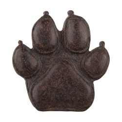 Clayre & Eef Door Knob Paw Print Ø 4 cm Brown Iron