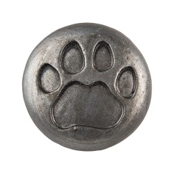 Clayre & Eef Poignée de porte Ø 4 cm Couleur argent Fer Rond Patte de chien