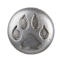 Clayre & Eef Poignée de porte Ø 4 cm Couleur argent Fer Rond Patte de chien