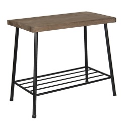 Clayre & Eef Side Table 40x21x33 cm Brown Black Iron Wood Rectangle