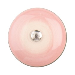 Clayre & Eef Poignée de porte Ø 4 cm Rose Céramique Rond