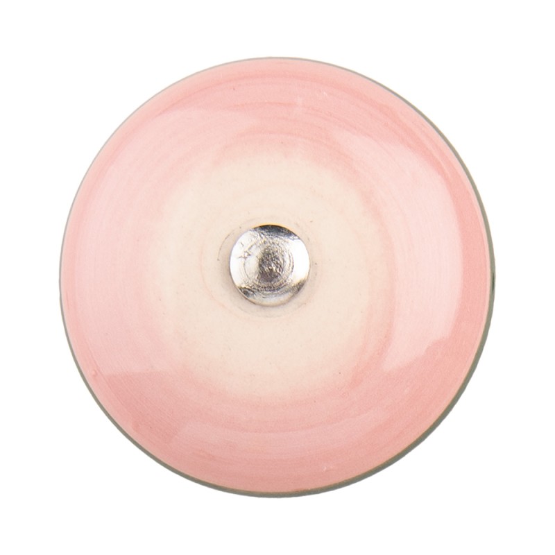 Clayre & Eef Deurknop  Ø 4 cm Roze Keramiek Rond