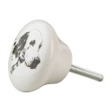 Clayre & Eef Pomello Ø 4 cm Bianco Ceramica Rotondo Cane