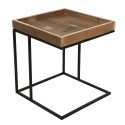 Clayre & Eef Beistelltisch 40x40x45 cm Schwarz Eisen Holz Quadrat