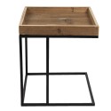 Clayre & Eef Beistelltisch 40x40x45 cm Schwarz Eisen Holz Quadrat