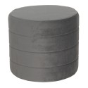 Clayre & Eef Ottoman Ø 40x35 cm Grey Wood Textile Round