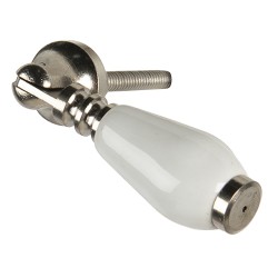 Clayre & Eef Door Knob 2x6 cm White Ceramic