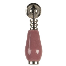 Clayre & Eef Door Knob 2x6 cm Pink Ceramic