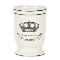 Clayre & Eef Bathroom Set Set of 4 Beige Black Ceramic Crown Paris