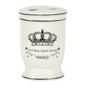 Clayre & Eef Bathroom Set Set of 4 Beige Black Ceramic Crown Paris