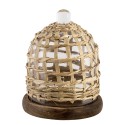 Clayre & Eef Cloche Ø 18x23 cm Brown Wood Glass Round