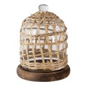 Clayre & Eef Cloche Ø 16x22 cm Brown Wood Glass Round