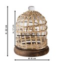 Clayre & Eef Cloche Ø 16x22 cm Brown Wood Glass Round