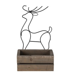 Clayre & Eef Planter Brown Wood Iron Deer