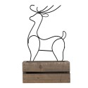 Clayre & Eef Planter Brown Wood Iron Deer