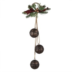 Clayre & Eef Christmas Ornament 22x8x60 cm Brown Red Iron Plastic