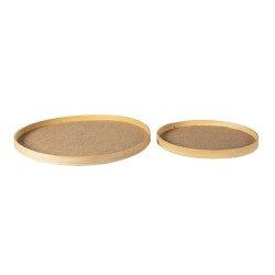 Clayre & Eef Serving Platter Set of 2 Brown Wood Round