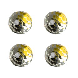 Clayre & Eef Door Knob Set of 4 Ø 4 cm Transparent Glass Round