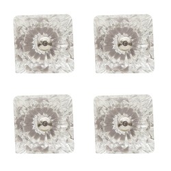 Clayre & Eef Door Knob Set of 4 4x4x4 cm Transparent Glass Square