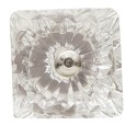 Clayre & Eef Deurknop Set van 4  4x4x4 cm Transparant Glas Vierkant