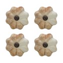 Clayre & Eef Türknauf 4er Set Ø 4 cm Beige Keramik Rund